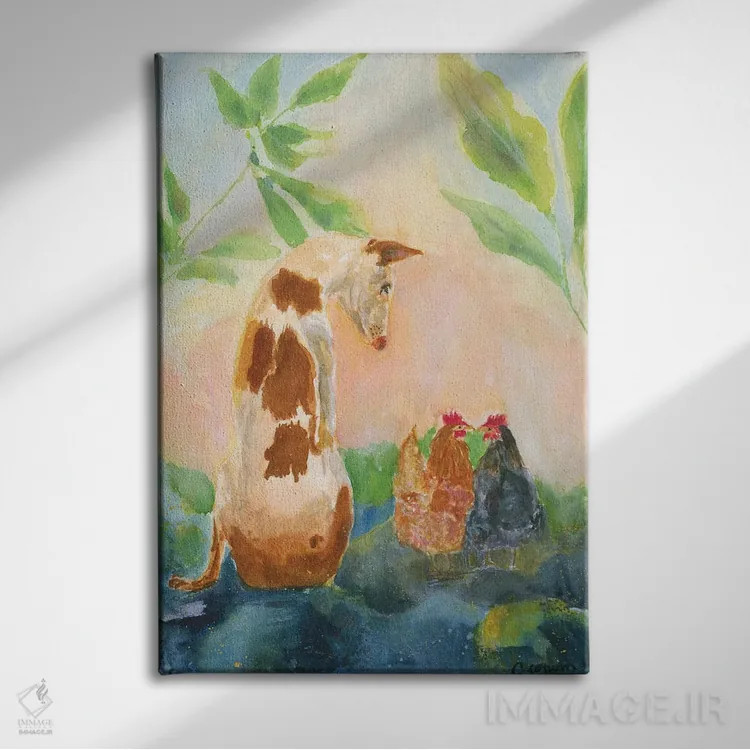 تابلو دکوراتیو بیایید دوست باشیم اثر کانی کالم - نمای روبهرو روی دیوار