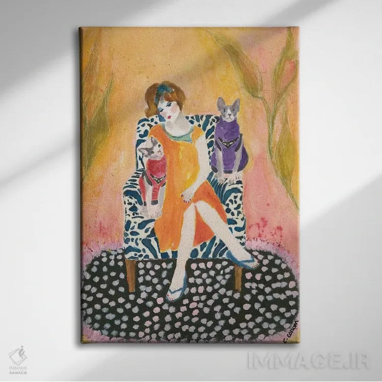 تابلو دکوراتیو بانوی اسفینکس اثر کانی کالم - نمای روبهرو روی دیوار