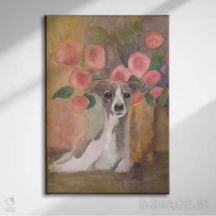 تابلو دکوراتیو زیبا نشسته اثر کانی کالم - نمای روبهرو روی دیوار