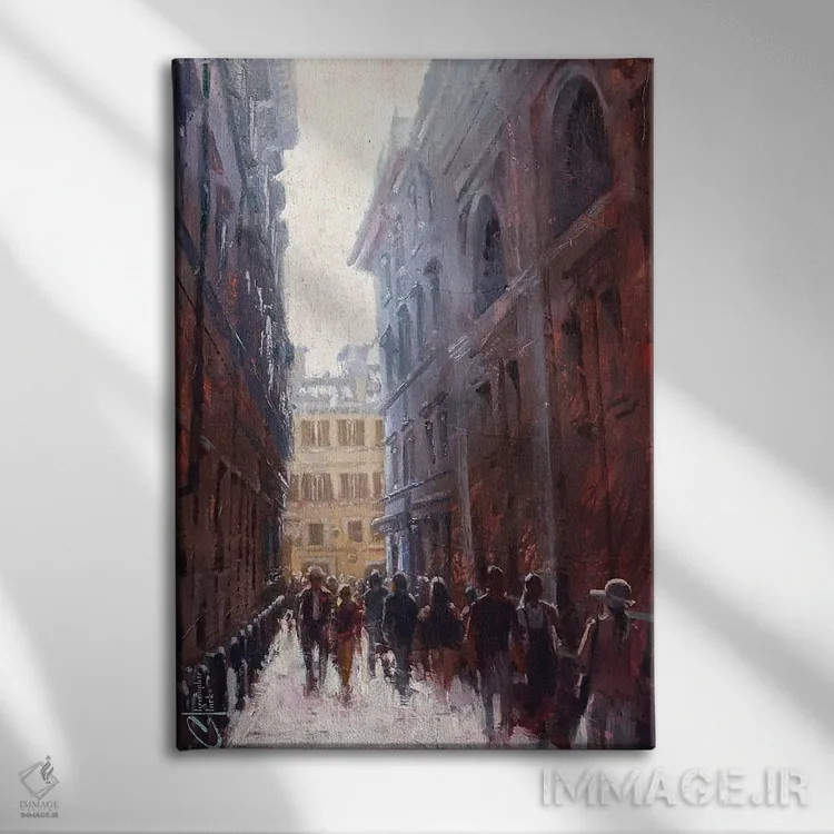 تابلو دکوراتیو کوچه رم II اثر کریستوفر کلارک - نمای روبهرو روی دیوار