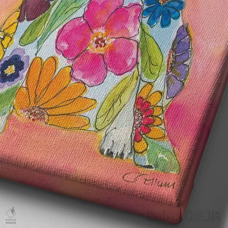 تابلو دکوراتیو پیت بول ها عشق هستند اثر کانی کالم - نمای نزدیک بافت بوم