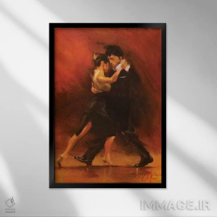 تابلو دکوراتیو تانگوی قرمز II اثر کریستوفر کلارک - نمای قابدار مشکی