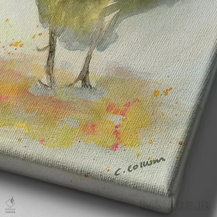 تابلو مدرن مرغ شماره ۱ اثر کانی کالم - نمای نزدیک بافت بوم