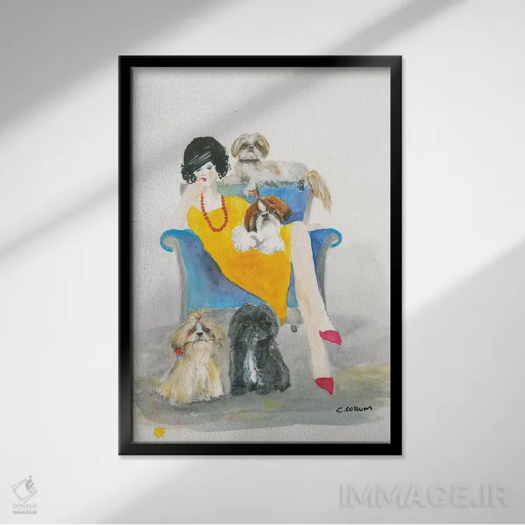 تابلو دکوراتیو یک شیتزو دیگر لازم دارم اثر کانی کالم - نمای قابدار مشکی