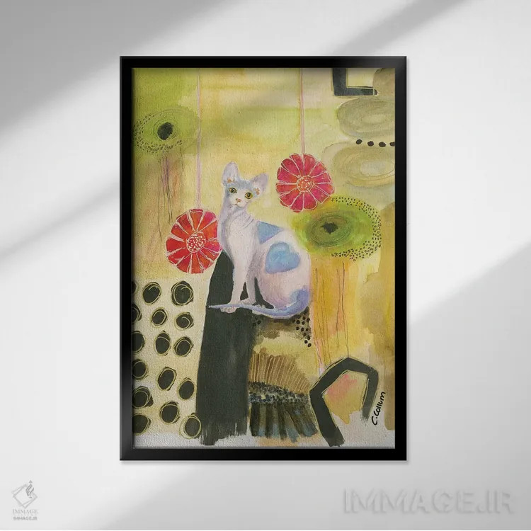 تابلو دکوراتیو تا ماه دوستم داشته باش اثر کانی کالم - نمای قابدار مشکی