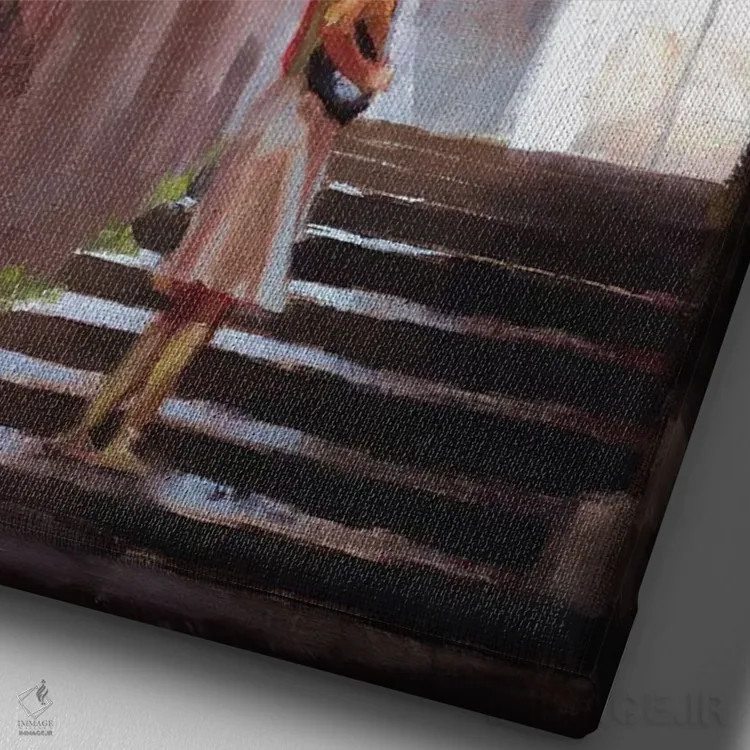 تابلو دکوراتیو گل کاغذی بوگنویلیا اثر کریستوفر کلارک - نمای نزدیک بافت بوم