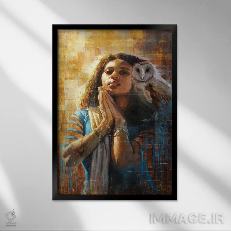 تابلو دکوراتیو الهه خرد اثر کریستوفر کلارک - نمای قابدار مشکی