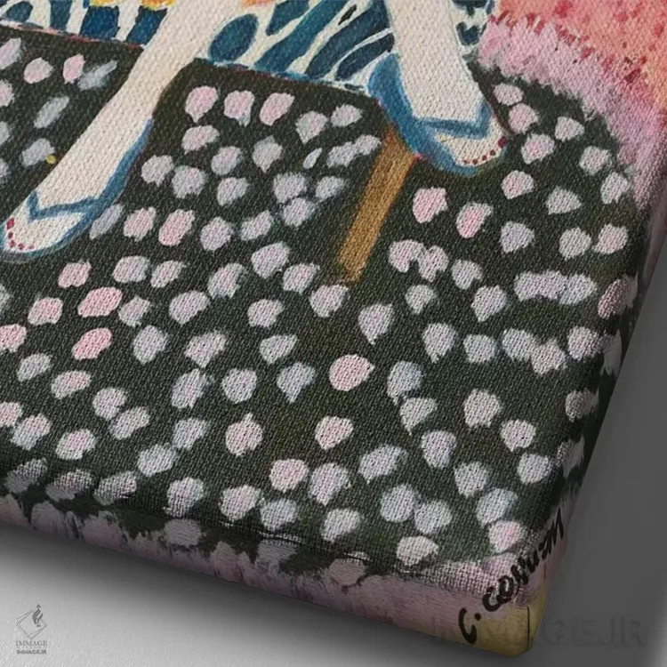 تابلو دکوراتیو بانوی اسفینکس اثر کانی کالم - نمای نزدیک بافت بوم