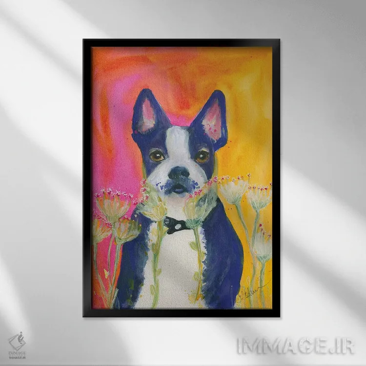 تابلو دکوراتیو غروب بوستون اثر کانی کالم - نمای قابدار مشکی