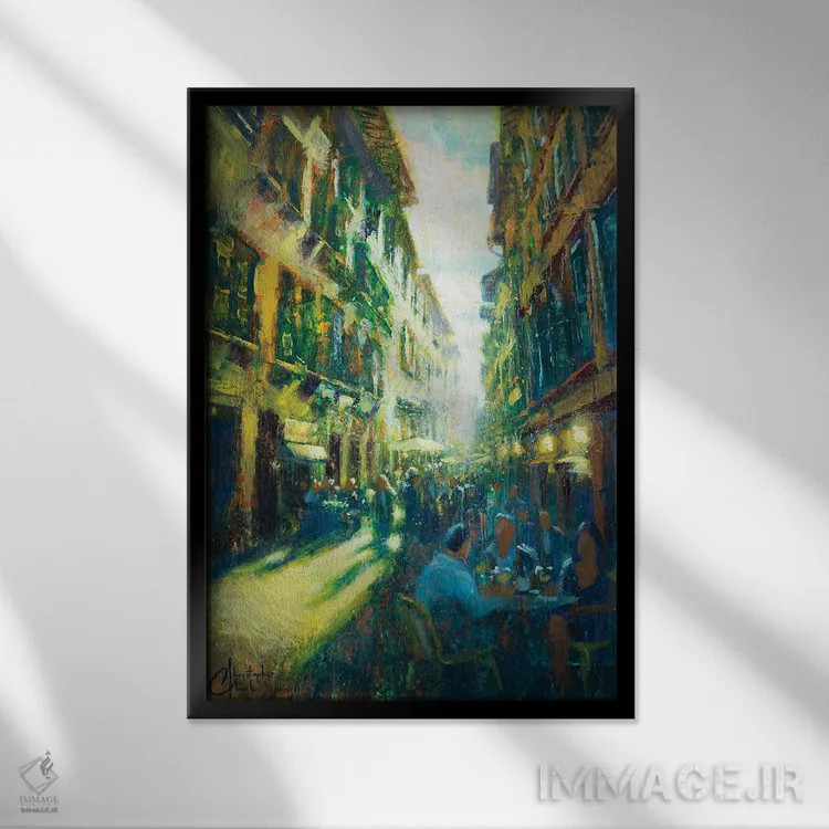 تابلو دکوراتیو خیابان فلورانس اثر کریستوفر کلارک - نمای قابدار مشکی