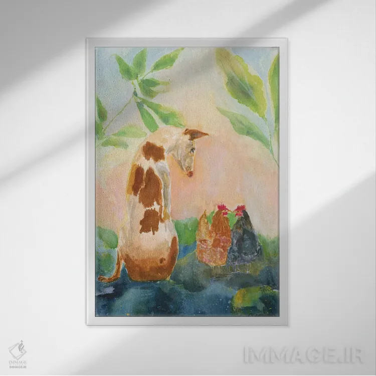 تابلو دکوراتیو بیایید دوست باشیم اثر کانی کالم - نمای قابدار سفید