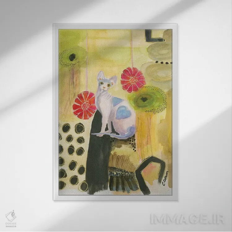تابلو دکوراتیو تا ماه دوستم داشته باش اثر کانی کالم - نمای قابدار سفید