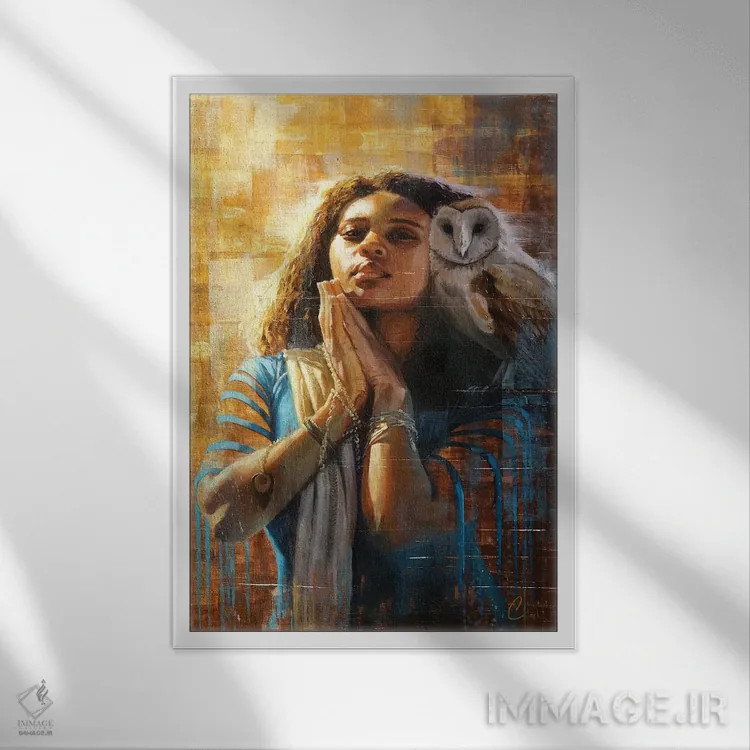 تابلو دکوراتیو الهه خرد اثر کریستوفر کلارک - نمای قابدار سفید