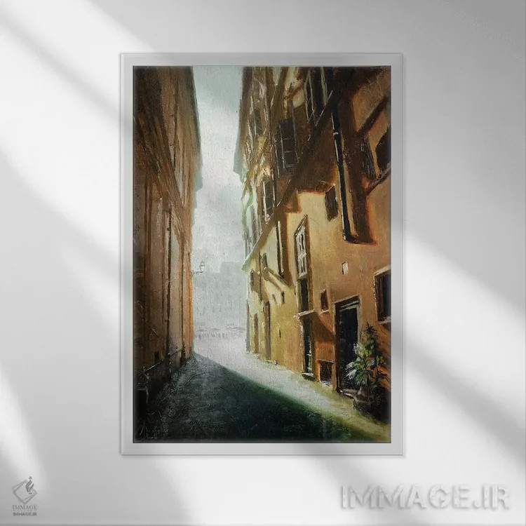 تابلو دکوراتیو کوچه رم اثر کریستوفر کلارک - نمای قابدار سفید