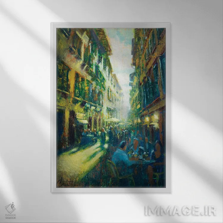 تابلو دکوراتیو خیابان فلورانس اثر کریستوفر کلارک - نمای قابدار سفید