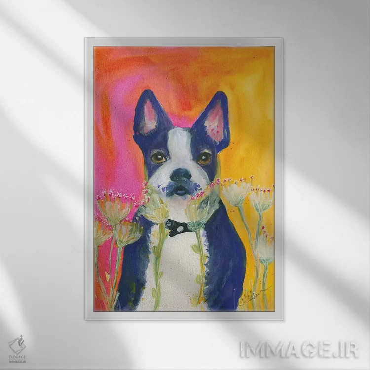 تابلو دکوراتیو غروب بوستون اثر کانی کالم - نمای قابدار سفید