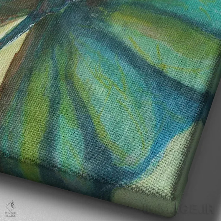 تابلو دکوراتیو امید آبی اثر کانی کالم - نمای نزدیک بافت بوم