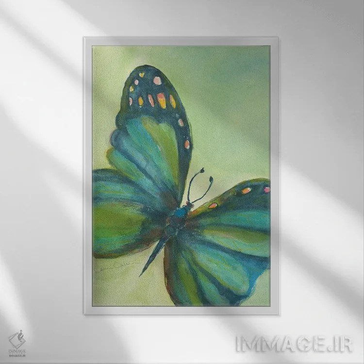 تابلو دکوراتیو امید آبی اثر کانی کالم - نمای قابدار سفید