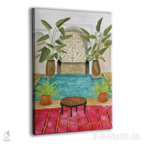 تابلو دکوراتیو ریاض قرمز اثر کارولین چسیا - نمای پرسپکتیو محصول