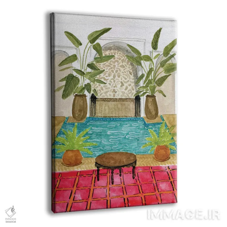 تابلو دکوراتیو ریاض قرمز اثر کارولین چسیا - نمای پرسپکتیو محصول