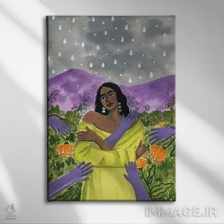 تابلو دکوراتیو تضاد اثر کارولین چسیا - نمای روبهرو روی دیوار