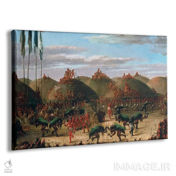 تابلو دکوراتیو 1832,رقص گاو مندانی، ۱۸۳۲ اثر جورج کت لین - نمای پرسپکتیو محصول