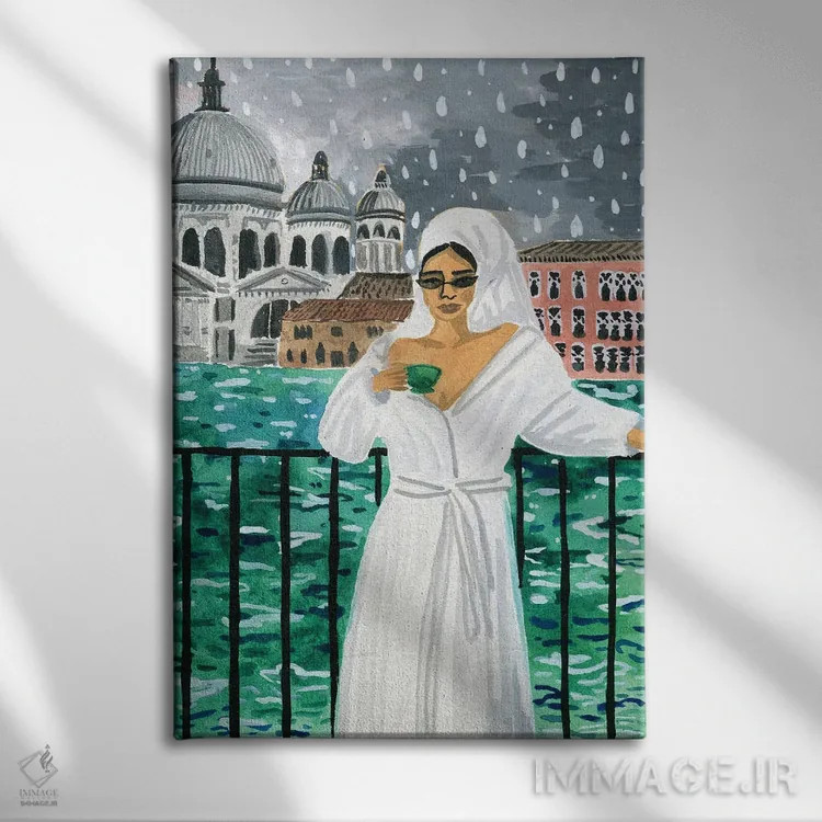 تابلو دکوراتیو وقتی در ونیز هستی اثر کارولین چسیا - نمای روبهرو روی دیوار