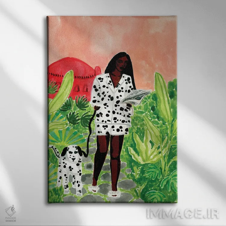 تابلو دکوراتیو دالماتین ها اثر کارولین چسیا - نمای روبهرو روی دیوار