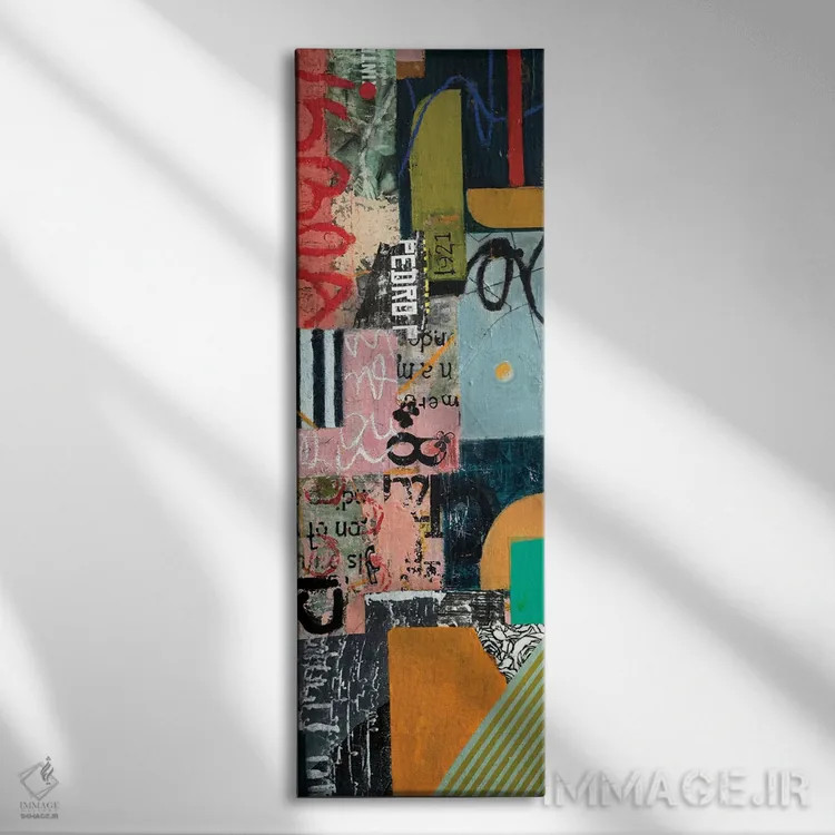 تابلو انتزاعی لیسبون اثر آندریا لوپز - نمای روبهرو روی دیوار