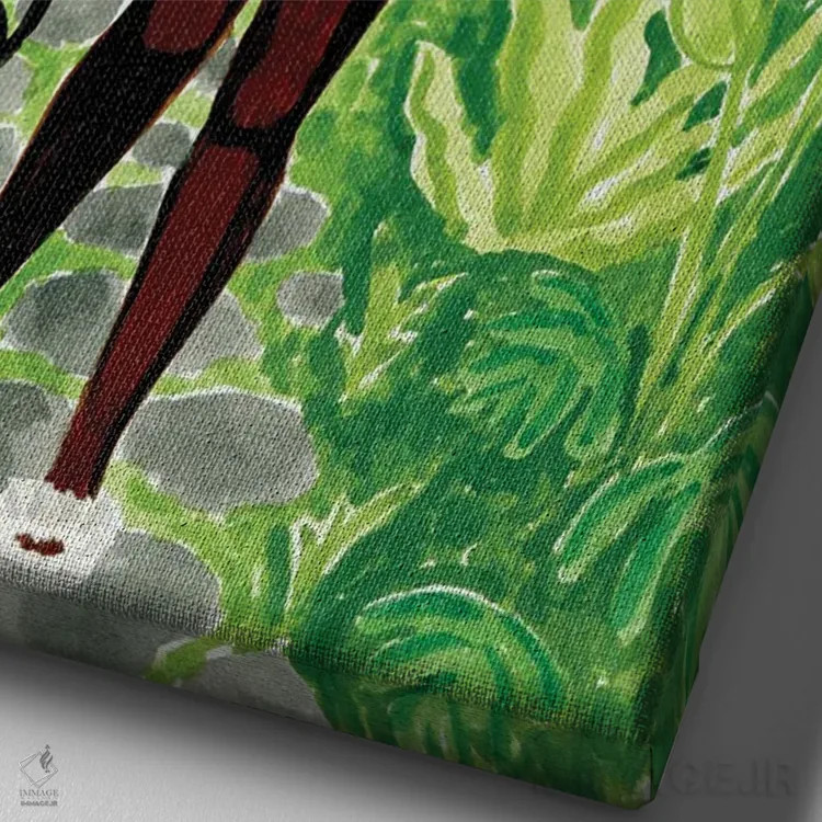 تابلو دکوراتیو دالماتین ها اثر کارولین چسیا - نمای نزدیک بافت بوم