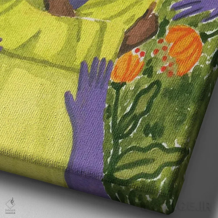 تابلو دکوراتیو تضاد اثر کارولین چسیا - نمای نزدیک بافت بوم