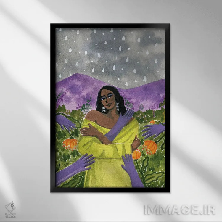 تابلو دکوراتیو تضاد اثر کارولین چسیا - نمای قابدار مشکی