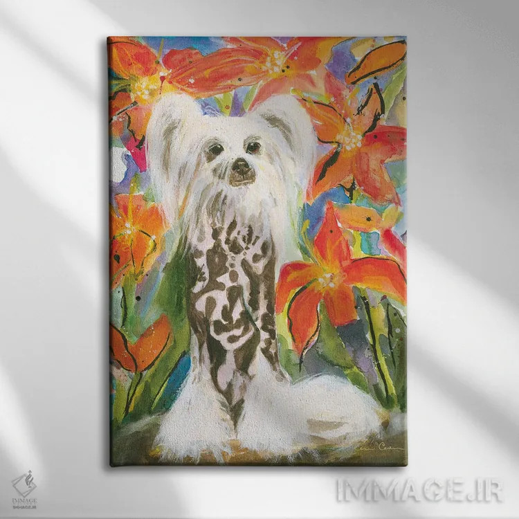 تابلو دکوراتیو زویی در میان لیلیوم ها اثر کانی کالم - نمای روبهرو روی دیوار