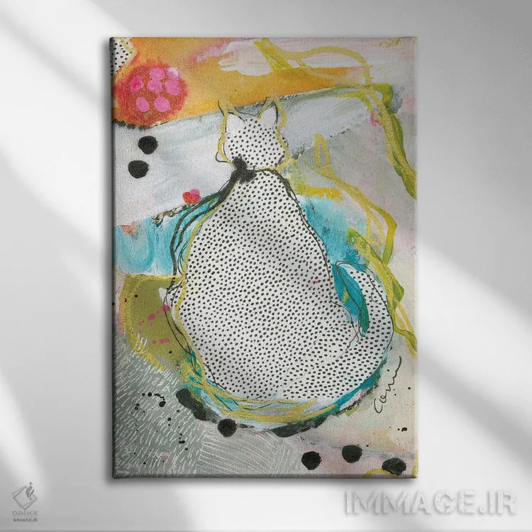 تابلو انتزاعی داتی اثر کانی کالم - نمای روبهرو روی دیوار