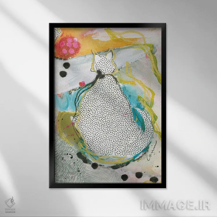 تابلو انتزاعی داتی اثر کانی کالم - نمای قابدار مشکی