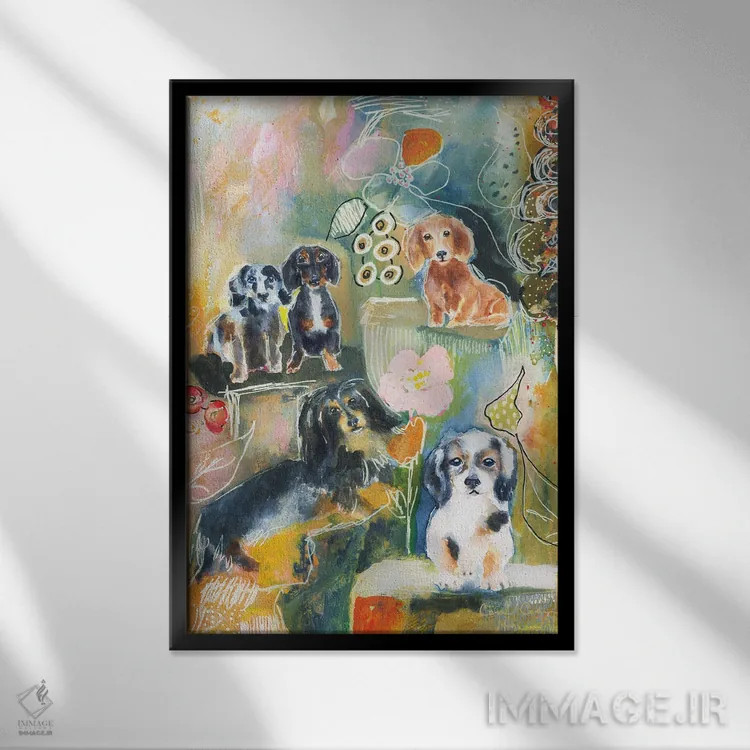 تابلو دکوراتیو باغ داششوند اثر کانی کالم - نمای قابدار مشکی