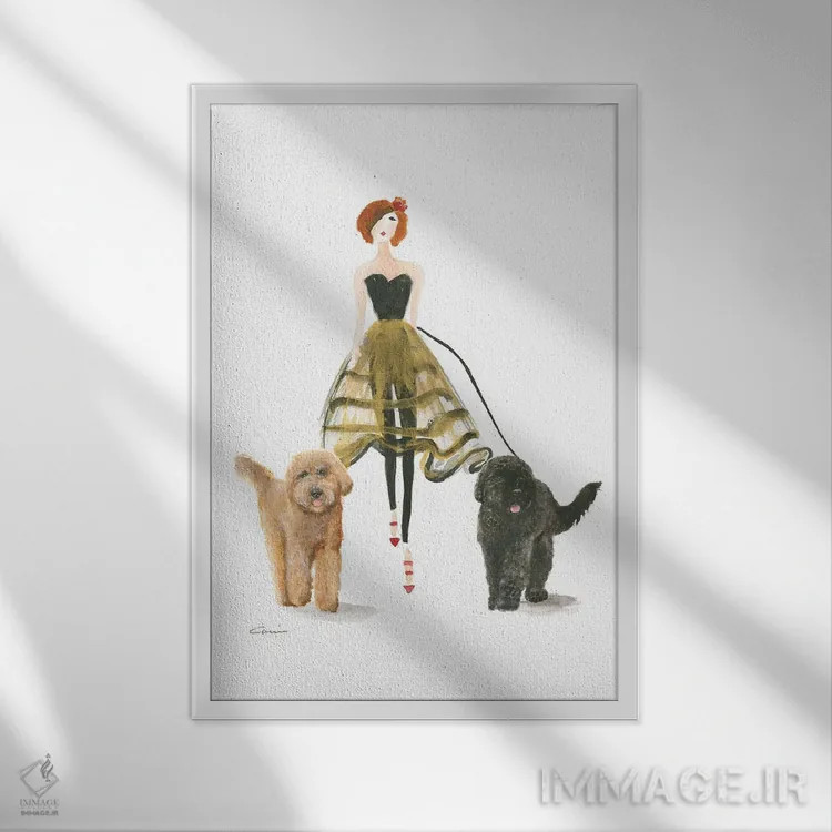 تابلو دکوراتیو پیاده روی عصرگاهی اثر کانی کالم - نمای قابدار سفید