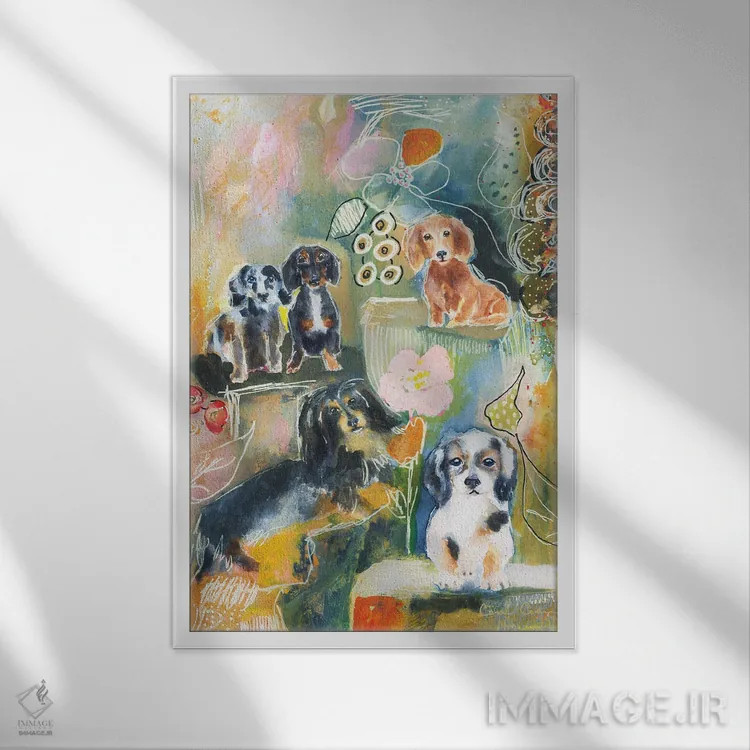 تابلو دکوراتیو باغ داششوند اثر کانی کالم - نمای قابدار سفید