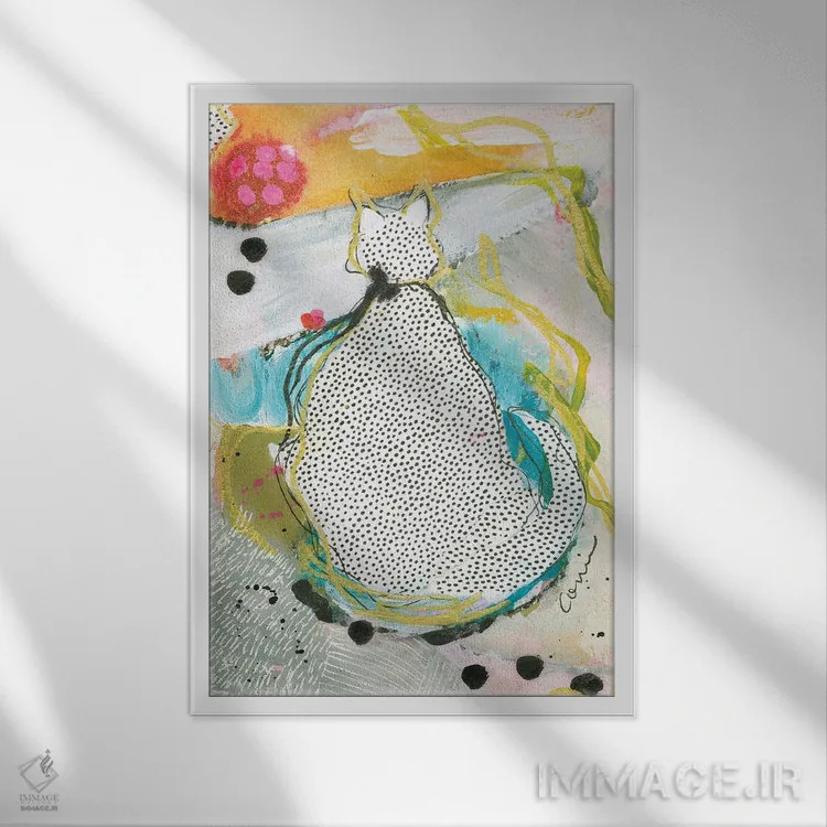 تابلو انتزاعی داتی اثر کانی کالم - نمای قابدار سفید