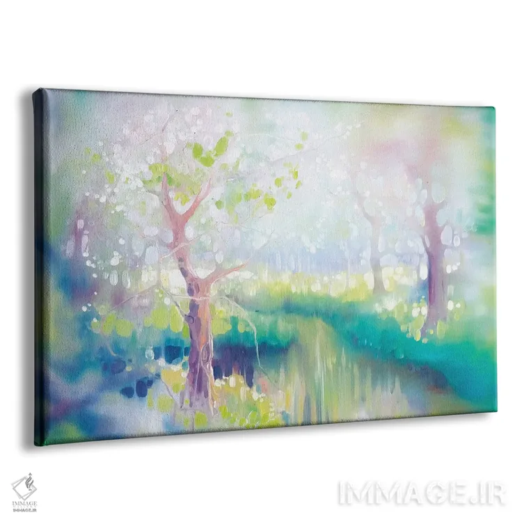 تابلو دکوراتیو چمنزار کنار رودخانه اثر گیل بوستامانته - نمای پرسپکتیو محصول