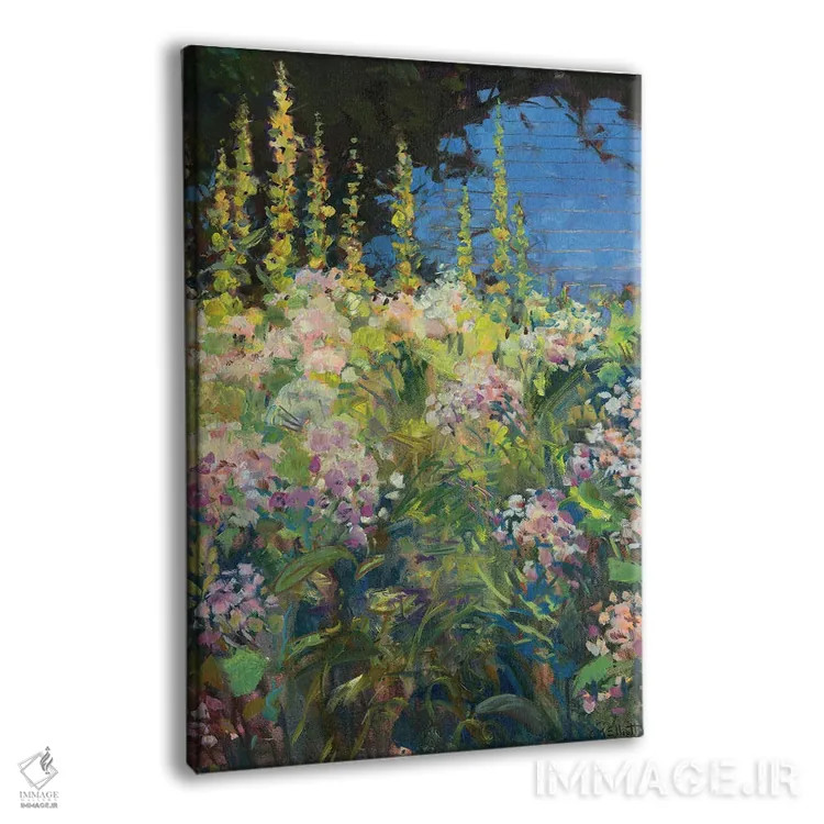 تابلو دکوراتیو گل ختمی اثر کترین ام الیوت - نمای پرسپکتیو محصول