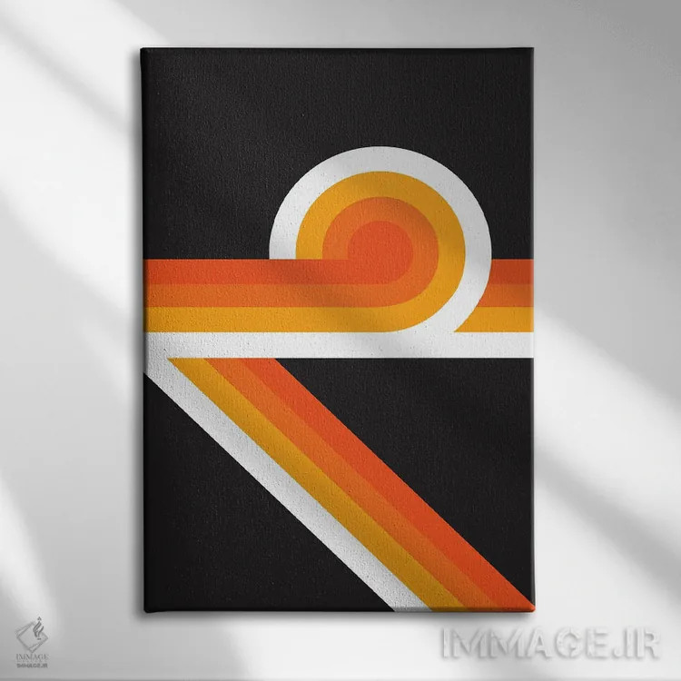 تابلو انتزاعی حلقه زن شعله اثر دیزاینز سرکا ۷۸ - نمای روبهرو روی دیوار