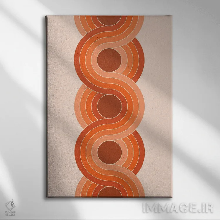 تابلو انتزاعی زنجیره صخره سرخ اثر دیزاینز سرکا ۷۸ - نمای روبهرو روی دیوار