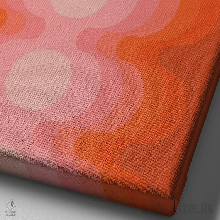 تابلو انتزاعی پژواک بیرونی توت فرنگی اثر دیزاینز سرکا ۷۸ - نمای نزدیک بافت بوم