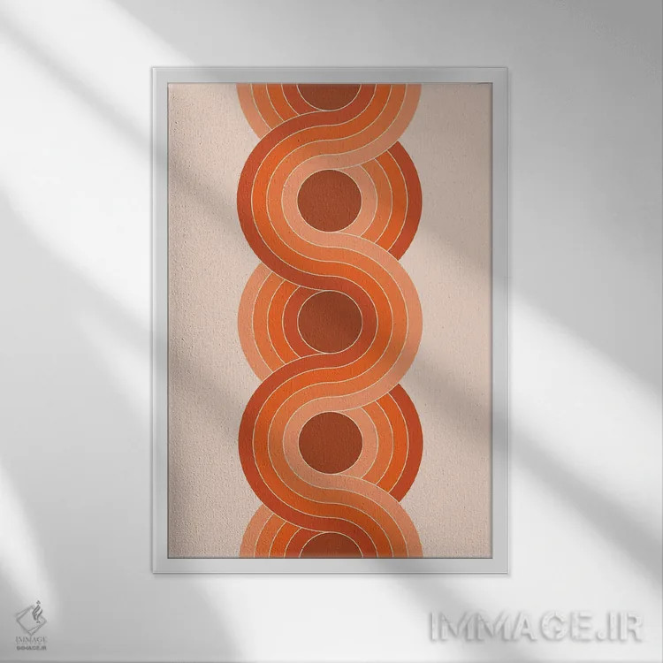 تابلو انتزاعی زنجیره صخره سرخ اثر دیزاینز سرکا ۷۸ - نمای قابدار سفید