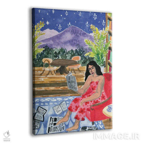 تابلو دکوراتیو مطالعه با منظره اثر کارولین چسیا - نمای پرسپکتیو محصول