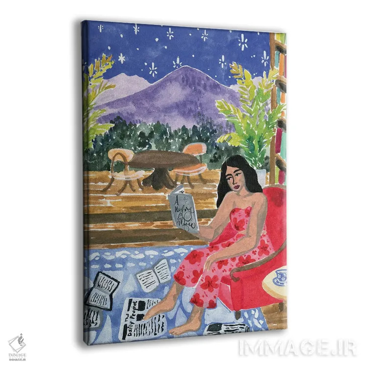 تابلو دکوراتیو مطالعه با منظره اثر کارولین چسیا - نمای پرسپکتیو محصول