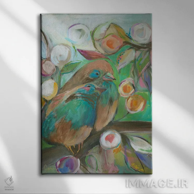 تابلو دکوراتیو دو عشق اثر کانی کالم - نمای روبهرو روی دیوار