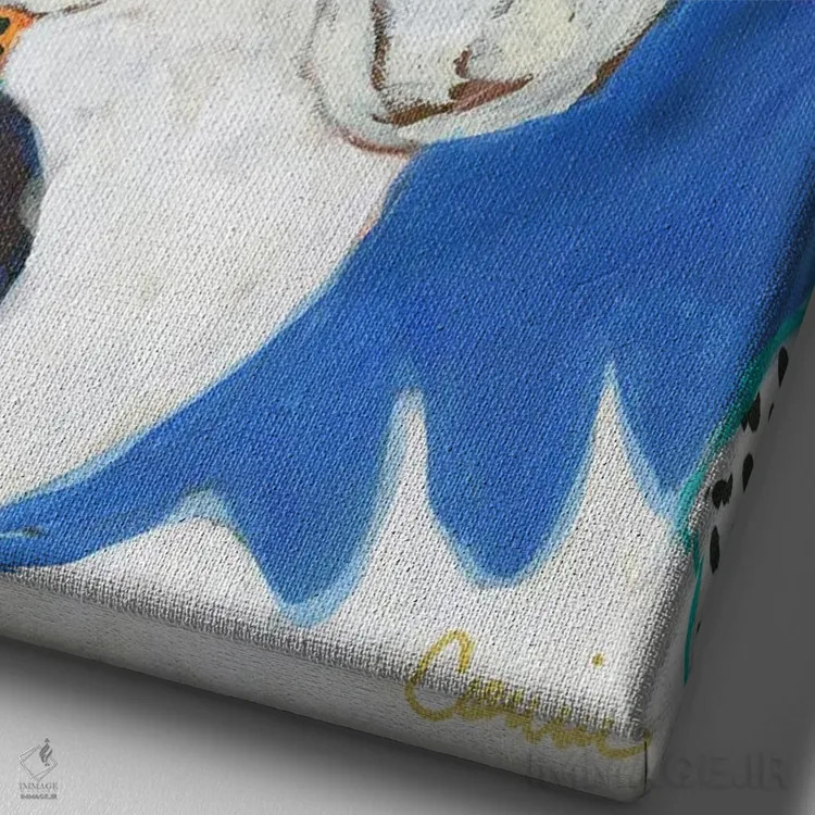 تابلو دکوراتیو بیا بازی توپ انجام بدهیم اثر کانی کالم - نمای نزدیک بافت بوم