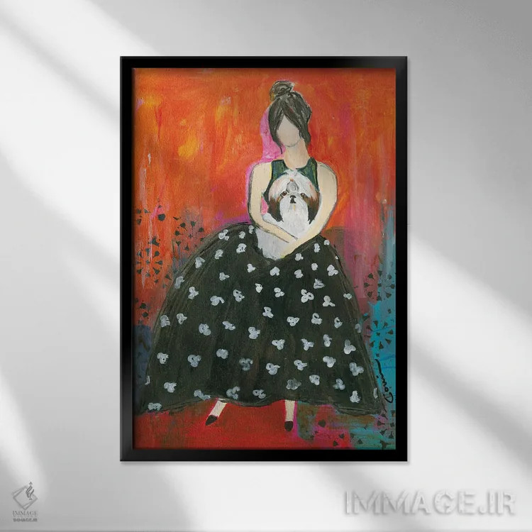 تابلو دکوراتیو قلب ها اسیر شده اند اثر کانی کالم - نمای قابدار مشکی